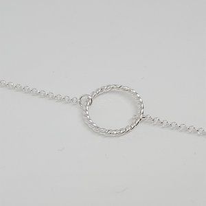 Sterling Silver Twisted Circle of Life Bracelet